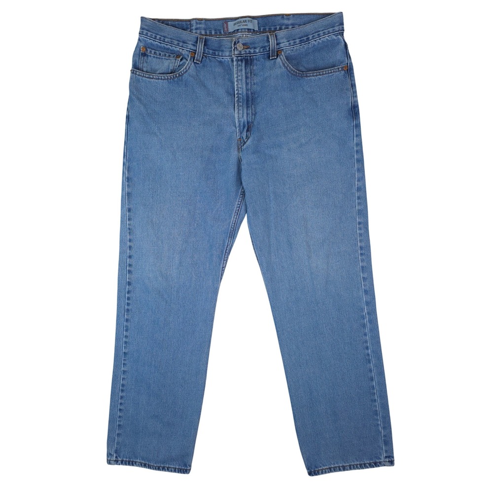 Levis 505 Regular Fit Jeans Mens 38x32 Blue Denim Straight Leg Vintage Y2K 2005